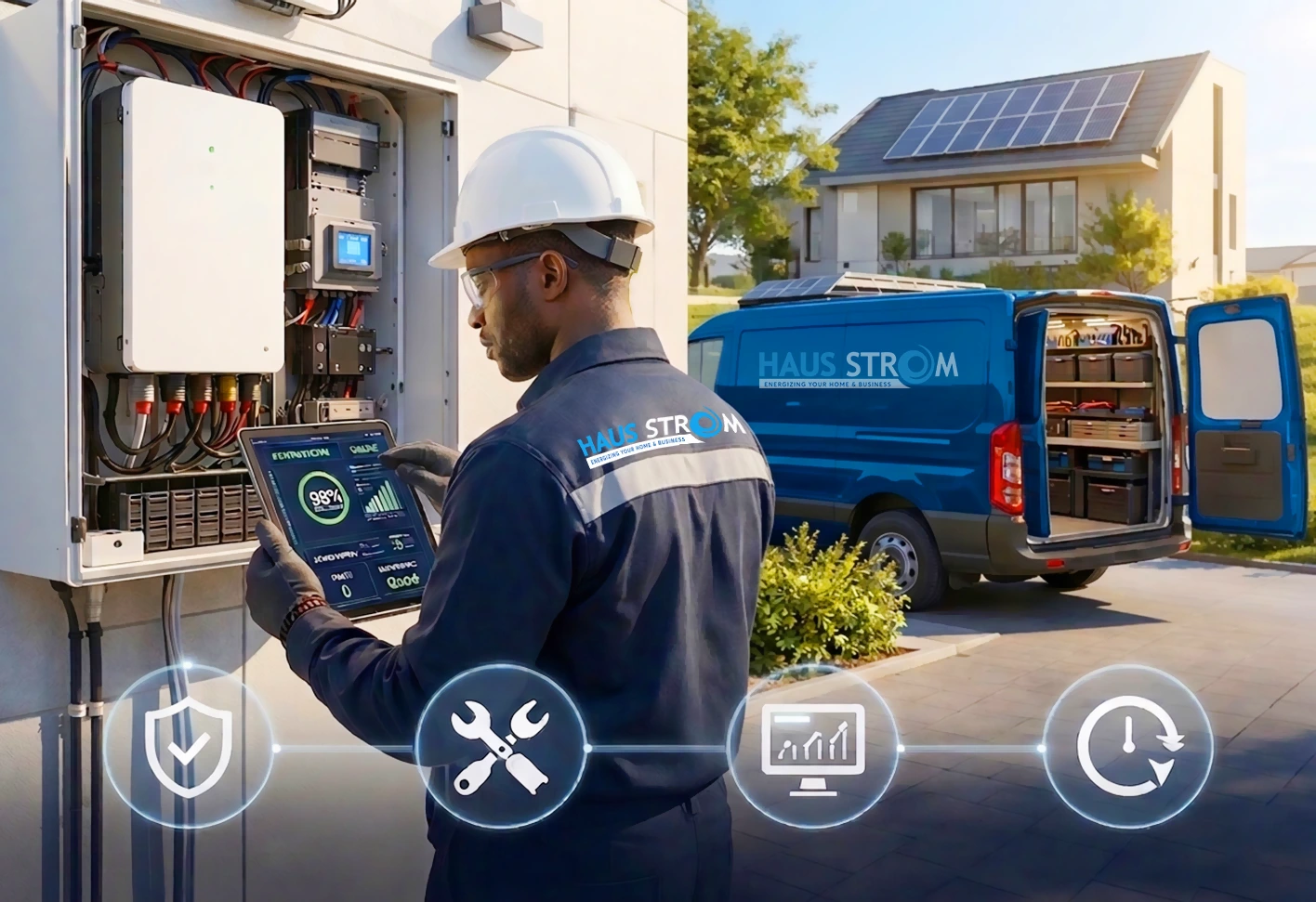Hausstrom supported power backup battery